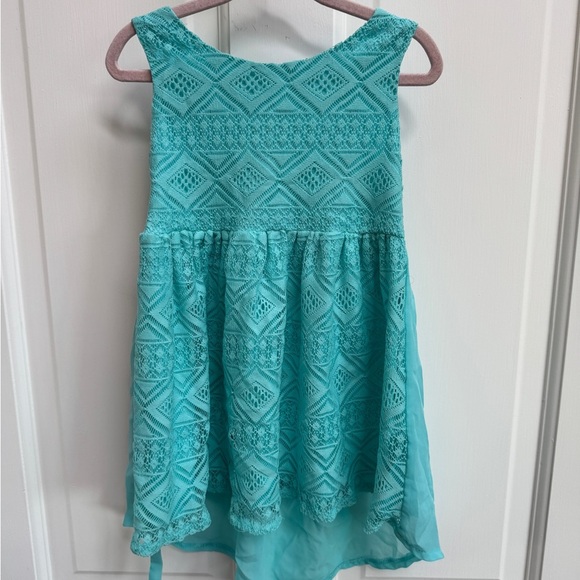NWOT Youngland 3T Girls Aqua Blue Tank Top Sleeveless High-Low Sundress Dress - Picture 1 of 4